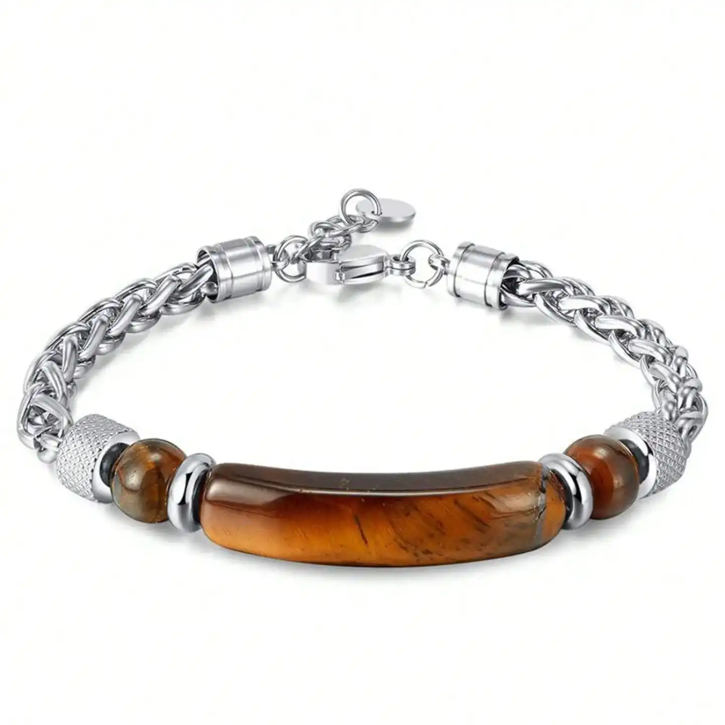 New Stainless Steel Tiger Eye Stone Bracelet(COD-225)